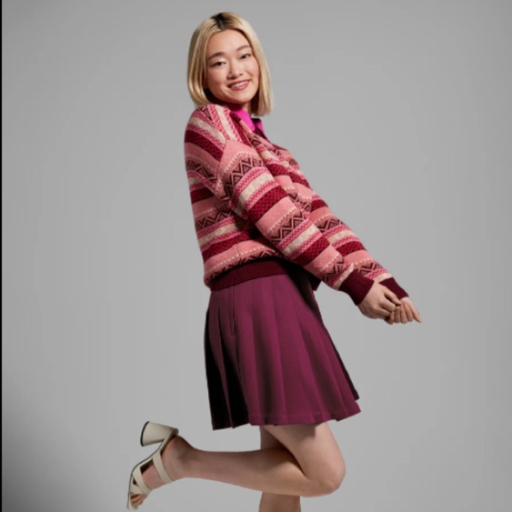 Modcloth Staying Berry Cozy Fair Isle Sweater - Picture 3 of 3